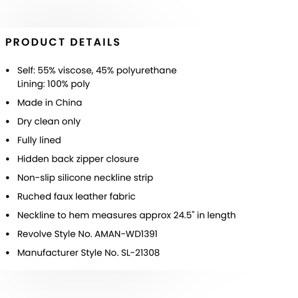 x REVOLVE Palma Leather Dress in Black - Picture 4 of 7